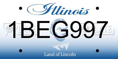 1BEG997 Illinois License Plate
