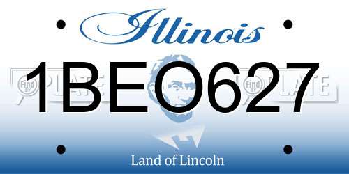 1BEO627 Illinois License Plate