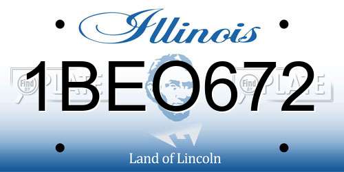 1BEO672 Illinois License Plate