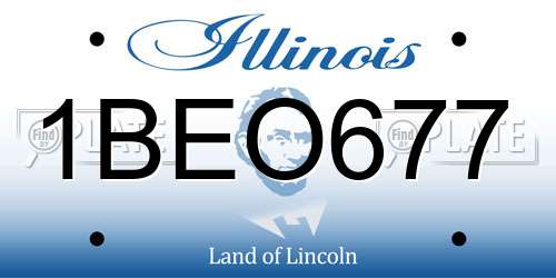 1BEO677 Illinois License Plate