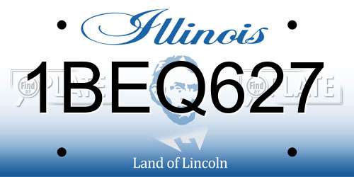 1BEQ627 Illinois License Plate