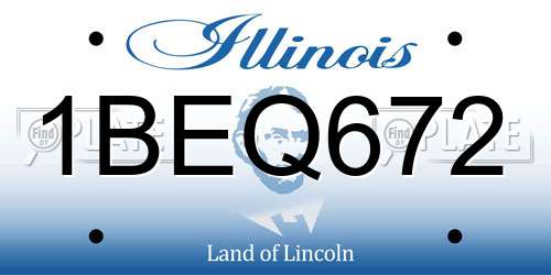 1BEQ672 Illinois License Plate