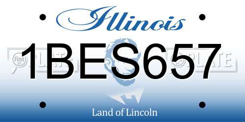 1BES657 Illinois License Plate