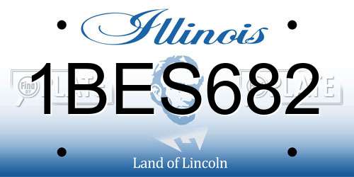 1BES682 Illinois License Plate