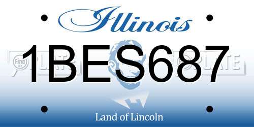 1BES687 Illinois License Plate