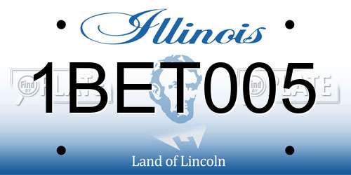 1BET005 Illinois License Plate