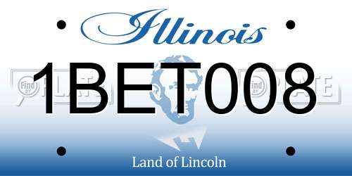 1BET008 Illinois License Plate