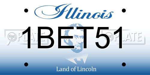 1BET51 Illinois License Plate