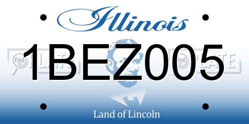 1BEZ005 Illinois License Plate