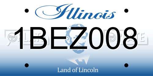 1BEZ008 Illinois License Plate