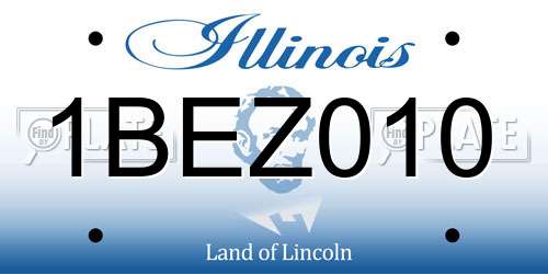 1BEZ010 Illinois License Plate
