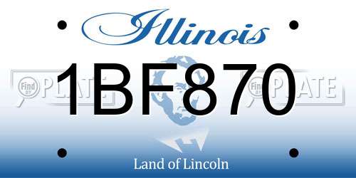 1BF870 Illinois License Plate