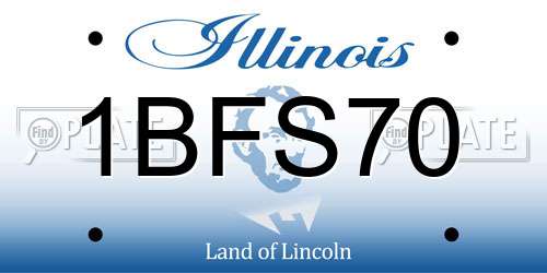 1BFS70 Illinois License Plate