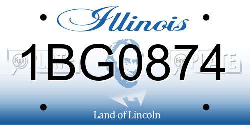 1BG0874 Illinois License Plate