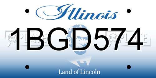 1BGD574 Illinois License Plate