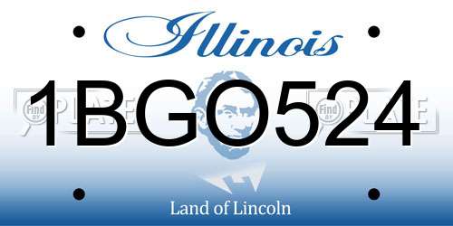1BGO524 Illinois License Plate
