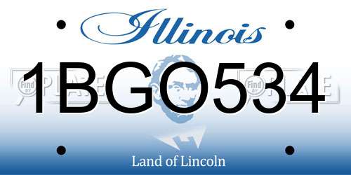 1BGO534 Illinois License Plate