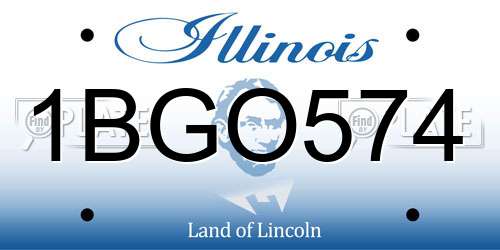 1BGO574 Illinois License Plate