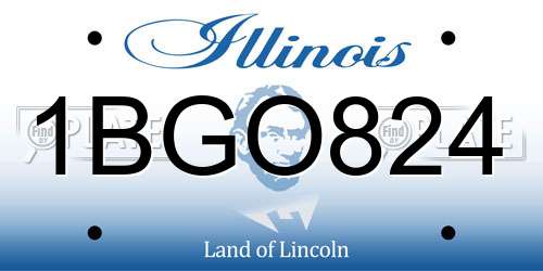 1BGO824 Illinois License Plate