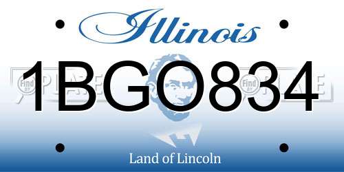 1BGO834 Illinois License Plate