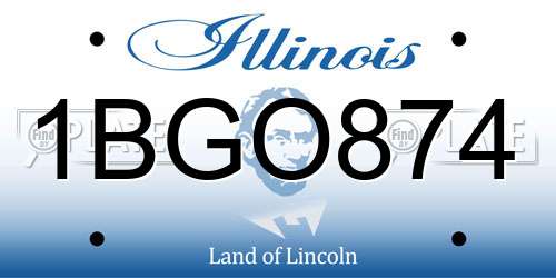 1BGO874 Illinois License Plate