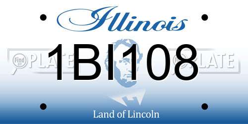 1BI108 Illinois License Plate