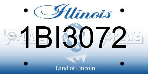 1BI3072 Illinois License Plate