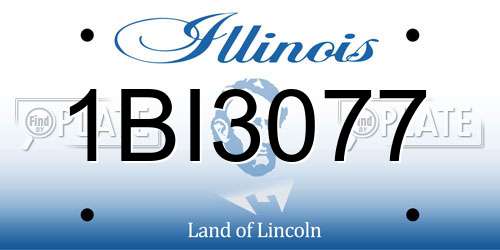 1BI3077 Illinois License Plate