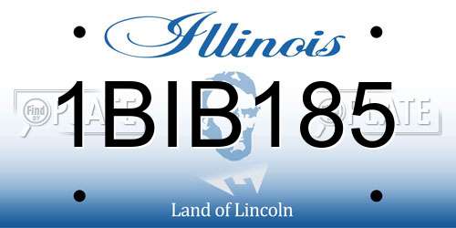 1BIB185 Illinois License Plate