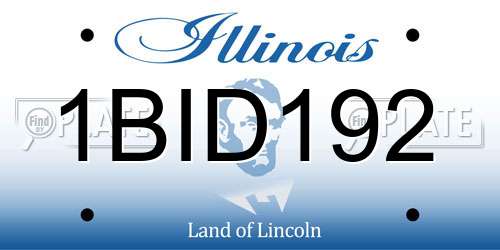 1BID192 Illinois License Plate