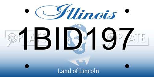 1BID197 Illinois License Plate