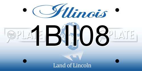 1BII08 Illinois License Plate