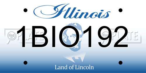 1BIO192 Illinois License Plate