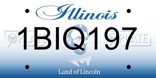 1BIQ197 Illinois License Plate