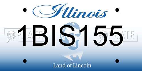 1BIS155 Illinois License Plate