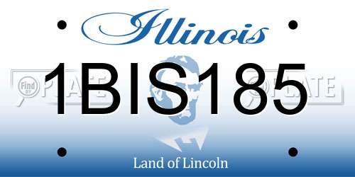 1BIS185 Illinois License Plate