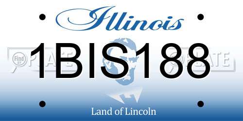 1BIS188 Illinois License Plate