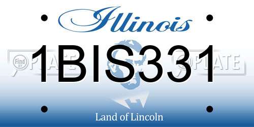 1BIS331 Illinois License Plate