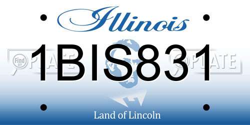1BIS831 Illinois License Plate