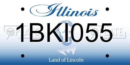 1BKI055 Illinois License Plate
