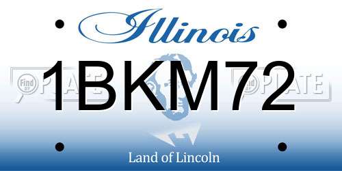 1BKM72 Illinois License Plate