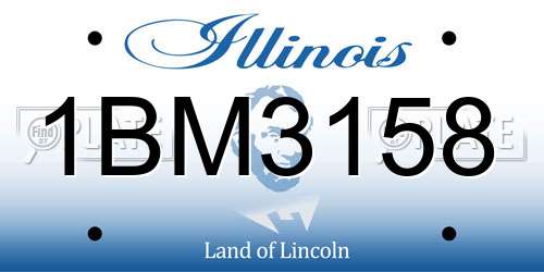 1BM3158 Illinois License Plate
