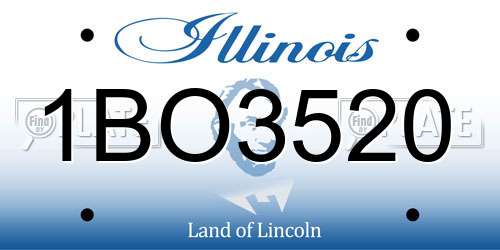 1BO3520 Illinois License Plate