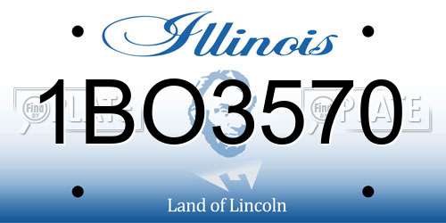 1BO3570 Illinois License Plate