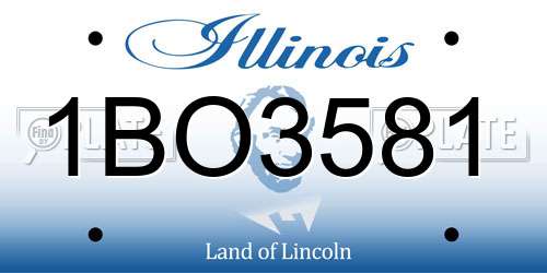 1BO3581 Illinois License Plate