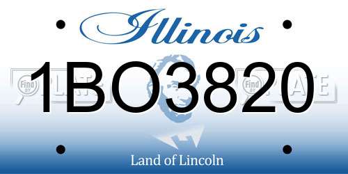 1BO3820 Illinois License Plate