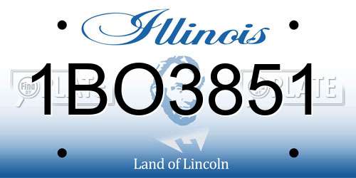 1BO3851 Illinois License Plate