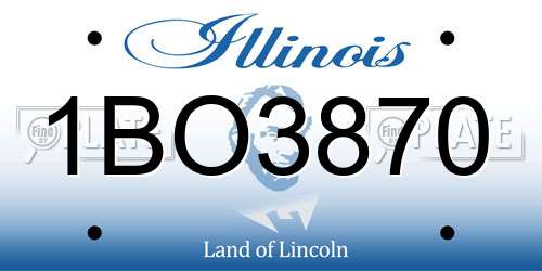 1BO3870 Illinois License Plate