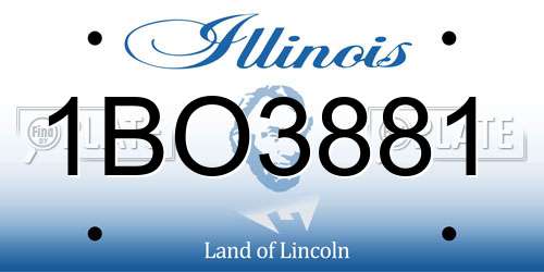 1BO3881 Illinois License Plate