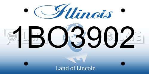 1BO3902 Illinois License Plate